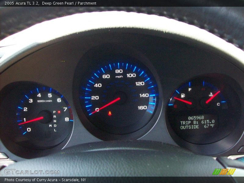 Deep Green Pearl / Parchment 2005 Acura TL 3.2
