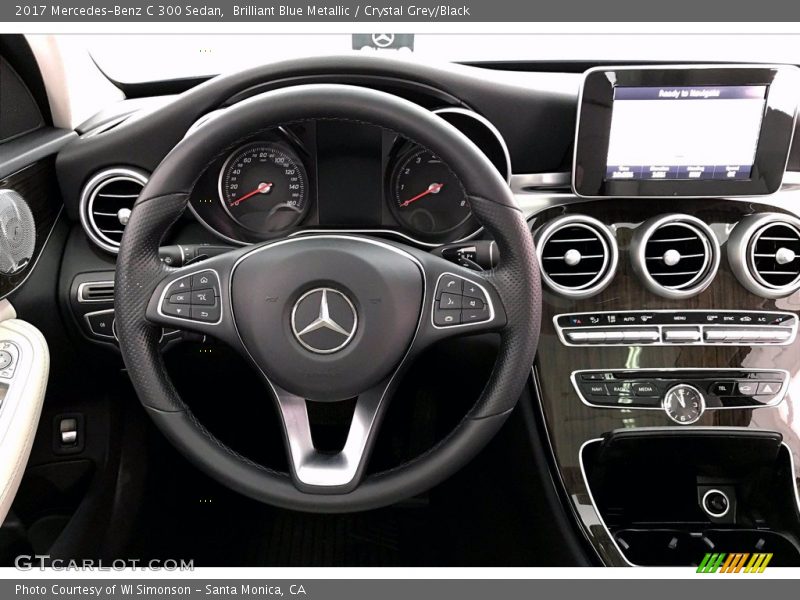 Brilliant Blue Metallic / Crystal Grey/Black 2017 Mercedes-Benz C 300 Sedan