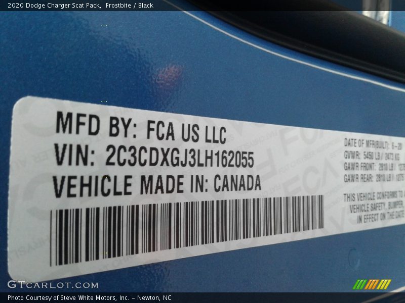 Frostbite / Black 2020 Dodge Charger Scat Pack