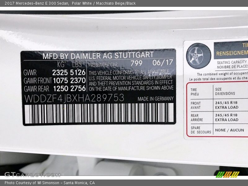 Polar White / Macchiato Beige/Black 2017 Mercedes-Benz E 300 Sedan