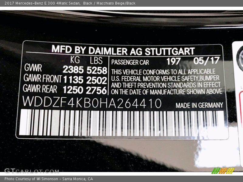 Black / Macchiato Beige/Black 2017 Mercedes-Benz E 300 4Matic Sedan