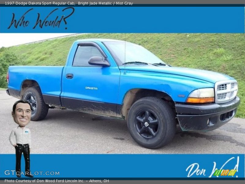 Bright Jade Metallic / Mist Gray 1997 Dodge Dakota Sport Regular Cab