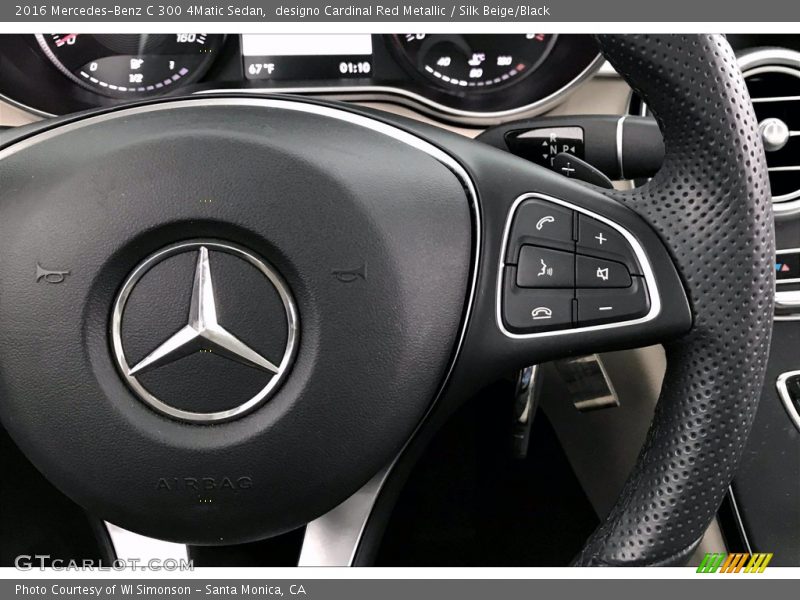 designo Cardinal Red Metallic / Silk Beige/Black 2016 Mercedes-Benz C 300 4Matic Sedan