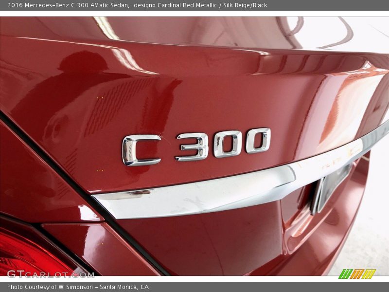 designo Cardinal Red Metallic / Silk Beige/Black 2016 Mercedes-Benz C 300 4Matic Sedan