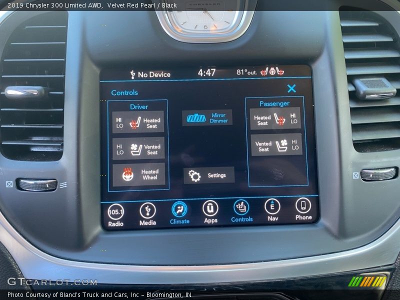 Velvet Red Pearl / Black 2019 Chrysler 300 Limited AWD