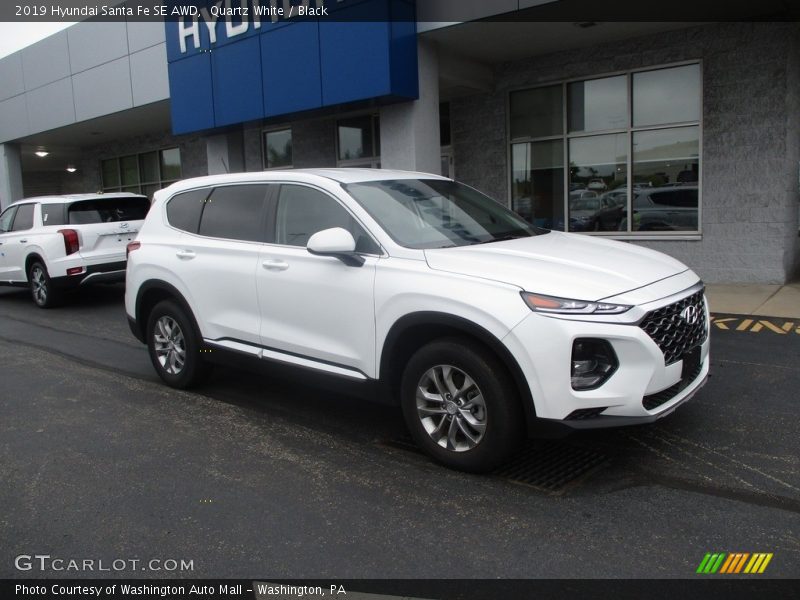 Quartz White / Black 2019 Hyundai Santa Fe SE AWD