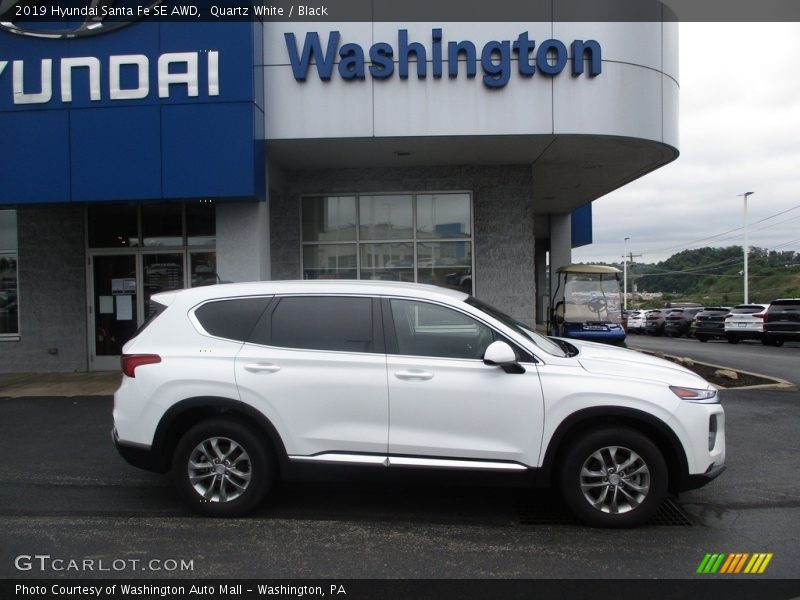 Quartz White / Black 2019 Hyundai Santa Fe SE AWD