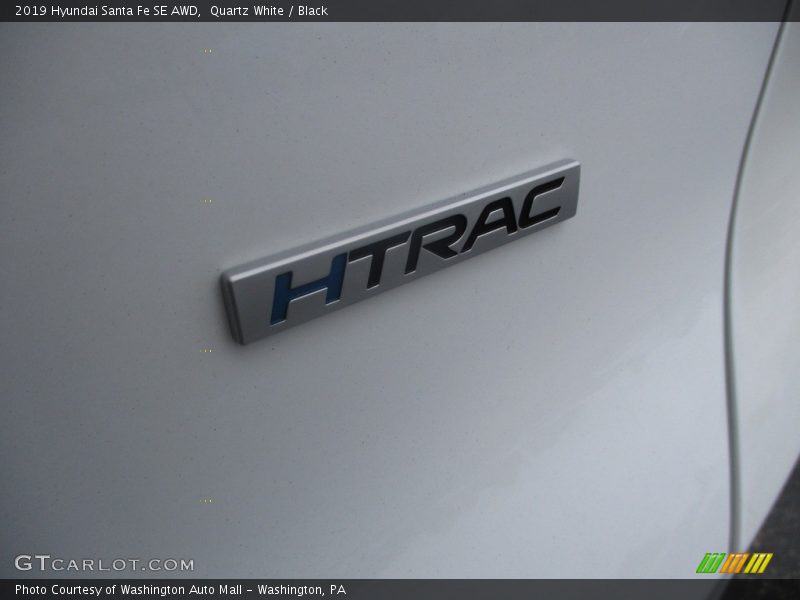 Quartz White / Black 2019 Hyundai Santa Fe SE AWD