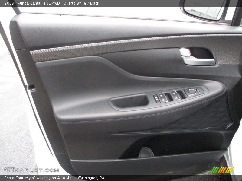 Quartz White / Black 2019 Hyundai Santa Fe SE AWD