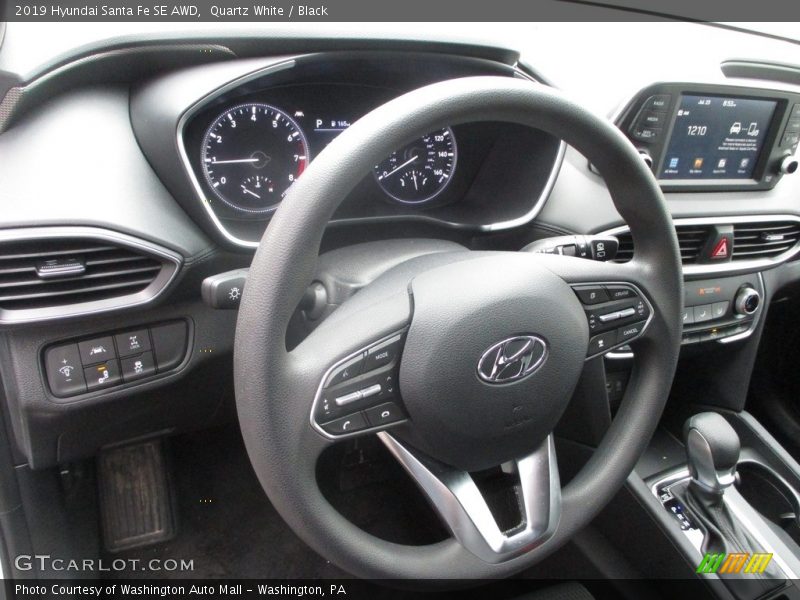 Quartz White / Black 2019 Hyundai Santa Fe SE AWD