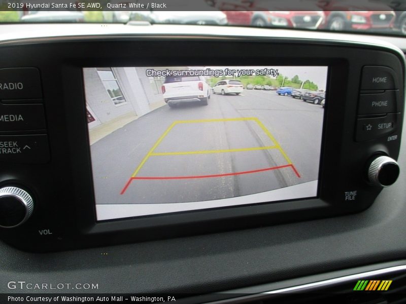 Quartz White / Black 2019 Hyundai Santa Fe SE AWD