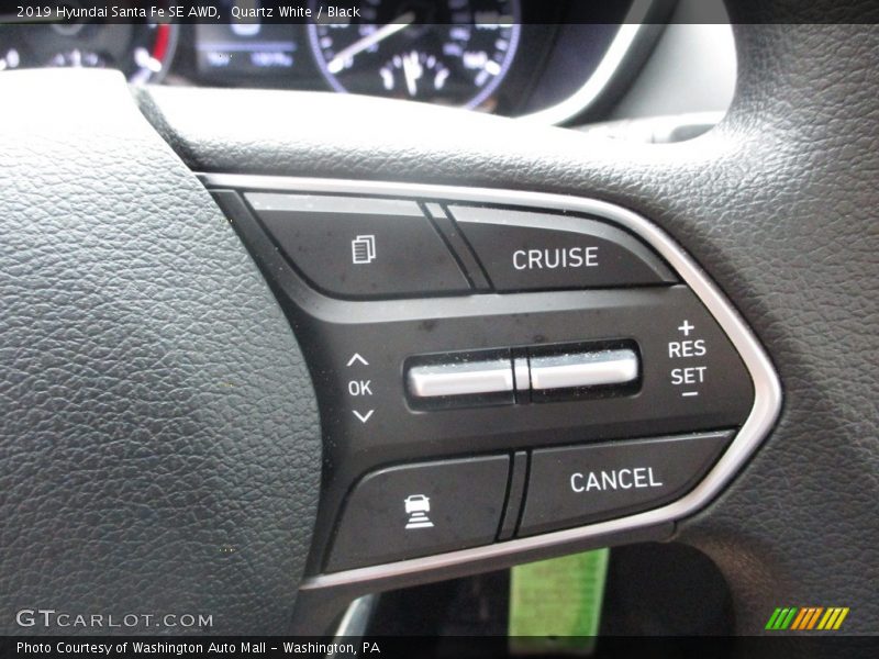 Quartz White / Black 2019 Hyundai Santa Fe SE AWD