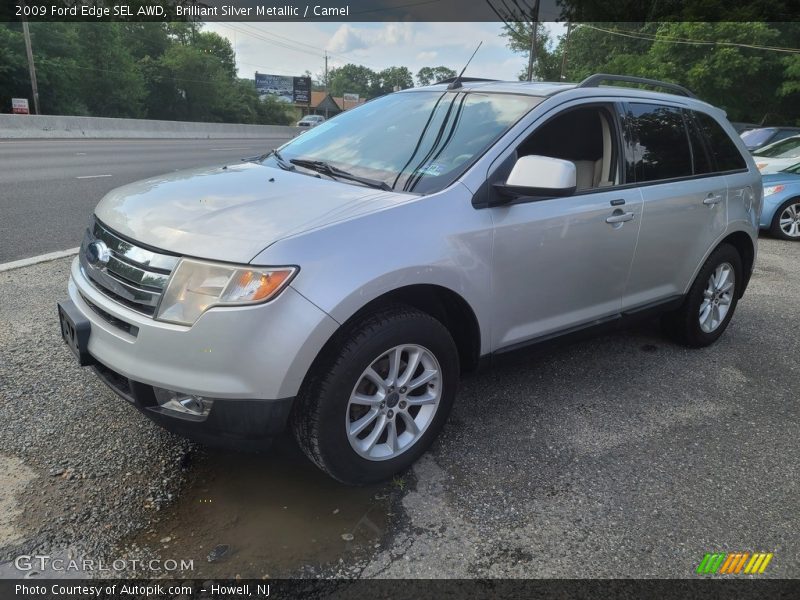 Brilliant Silver Metallic / Camel 2009 Ford Edge SEL AWD