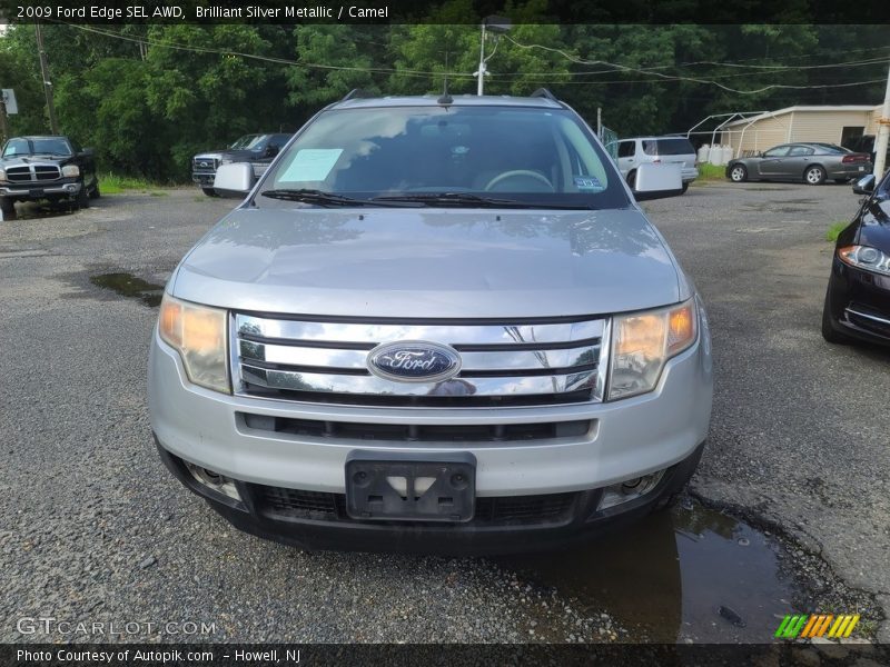 Brilliant Silver Metallic / Camel 2009 Ford Edge SEL AWD