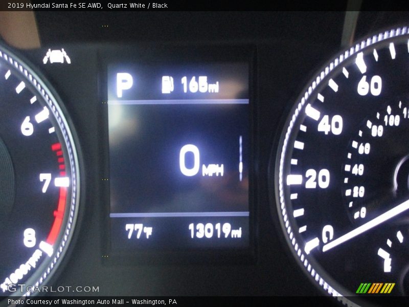 Quartz White / Black 2019 Hyundai Santa Fe SE AWD