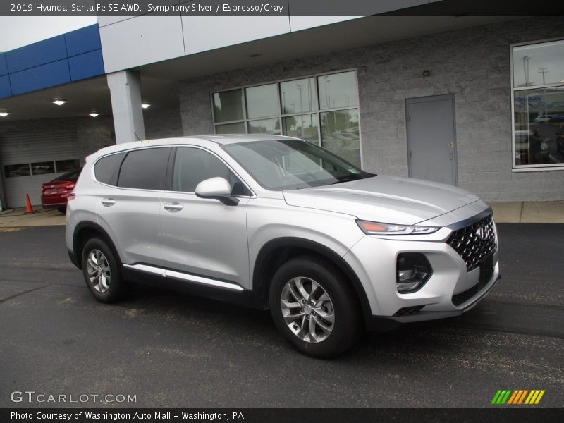 Symphony Silver / Espresso/Gray 2019 Hyundai Santa Fe SE AWD