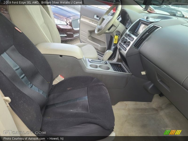 Brilliant Silver Metallic / Camel 2009 Ford Edge SEL AWD