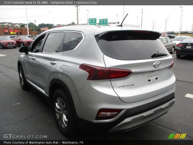 Symphony Silver / Espresso/Gray 2019 Hyundai Santa Fe SE AWD