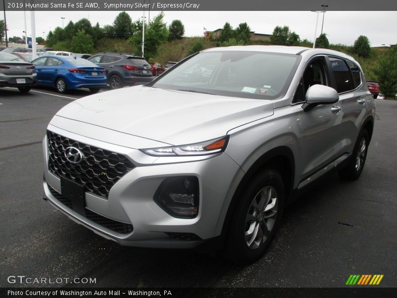 Symphony Silver / Espresso/Gray 2019 Hyundai Santa Fe SE AWD