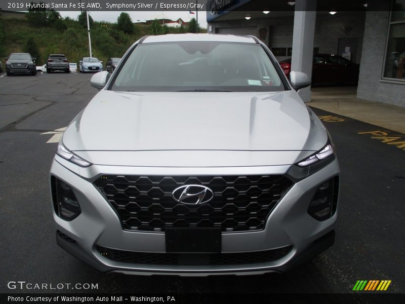 Symphony Silver / Espresso/Gray 2019 Hyundai Santa Fe SE AWD