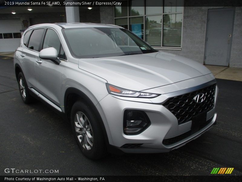 Symphony Silver / Espresso/Gray 2019 Hyundai Santa Fe SE AWD