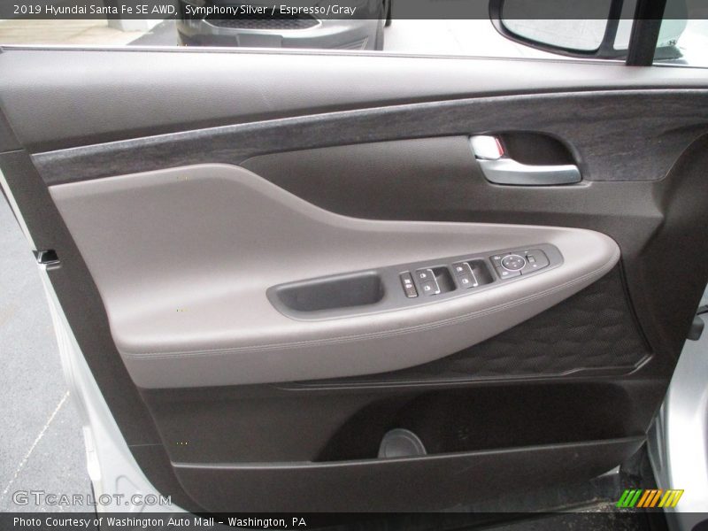 Symphony Silver / Espresso/Gray 2019 Hyundai Santa Fe SE AWD