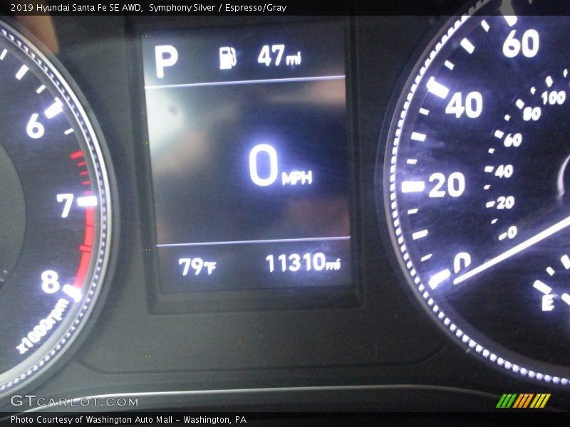Symphony Silver / Espresso/Gray 2019 Hyundai Santa Fe SE AWD
