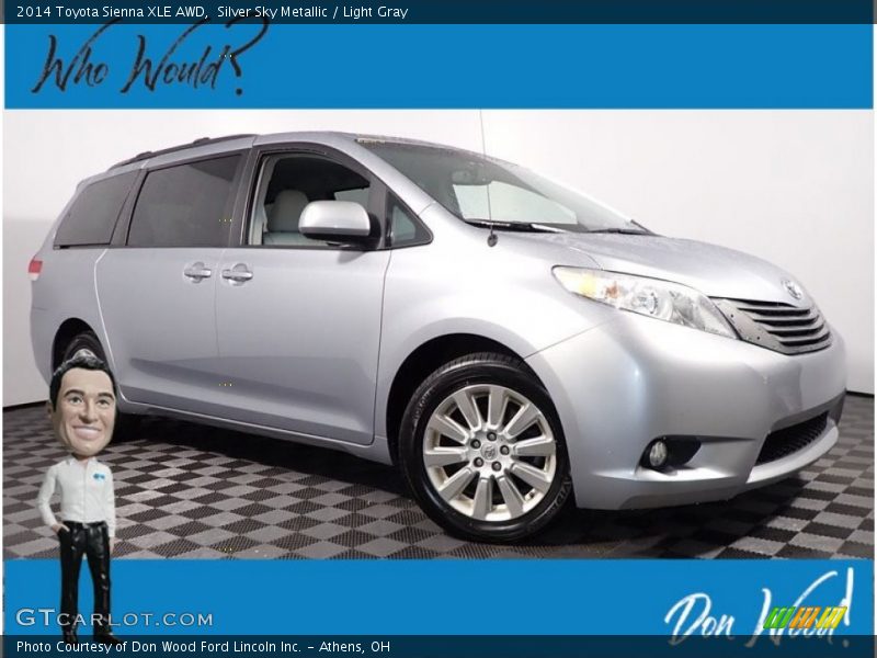 Silver Sky Metallic / Light Gray 2014 Toyota Sienna XLE AWD