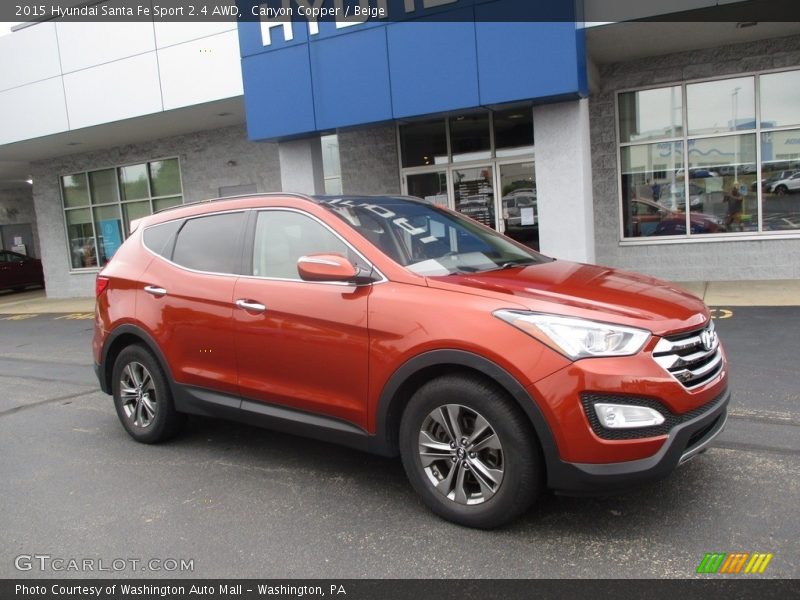 Canyon Copper / Beige 2015 Hyundai Santa Fe Sport 2.4 AWD