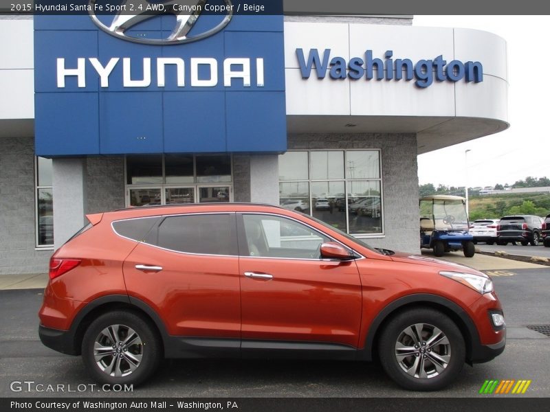 Canyon Copper / Beige 2015 Hyundai Santa Fe Sport 2.4 AWD