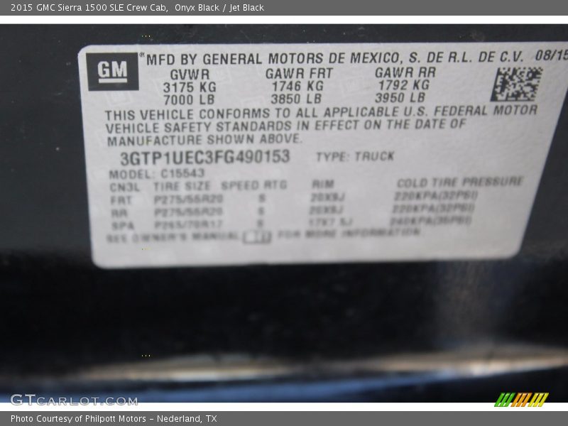 Onyx Black / Jet Black 2015 GMC Sierra 1500 SLE Crew Cab