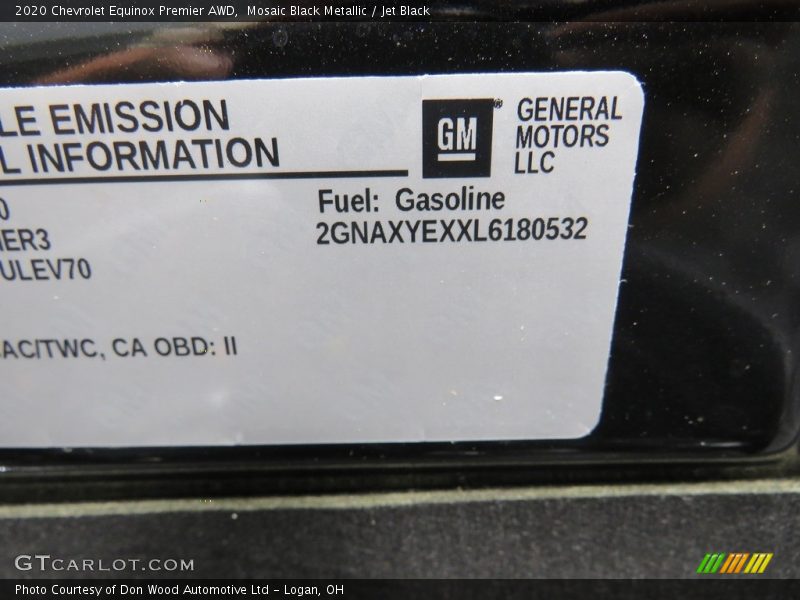 Mosaic Black Metallic / Jet Black 2020 Chevrolet Equinox Premier AWD