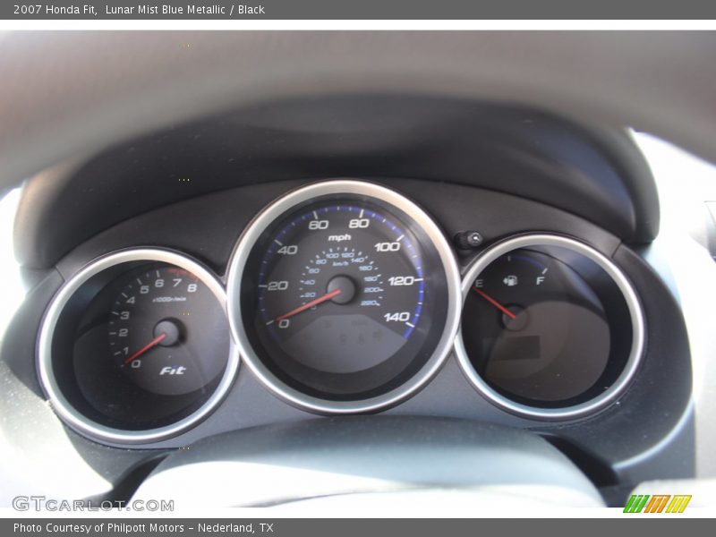 Lunar Mist Blue Metallic / Black 2007 Honda Fit