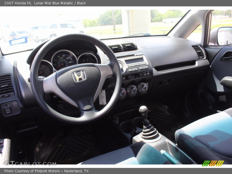 Lunar Mist Blue Metallic / Black 2007 Honda Fit