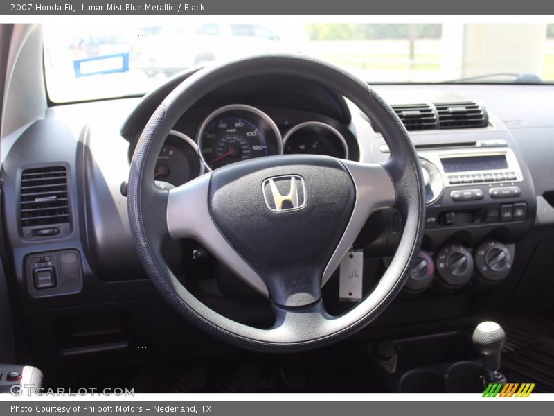 Lunar Mist Blue Metallic / Black 2007 Honda Fit
