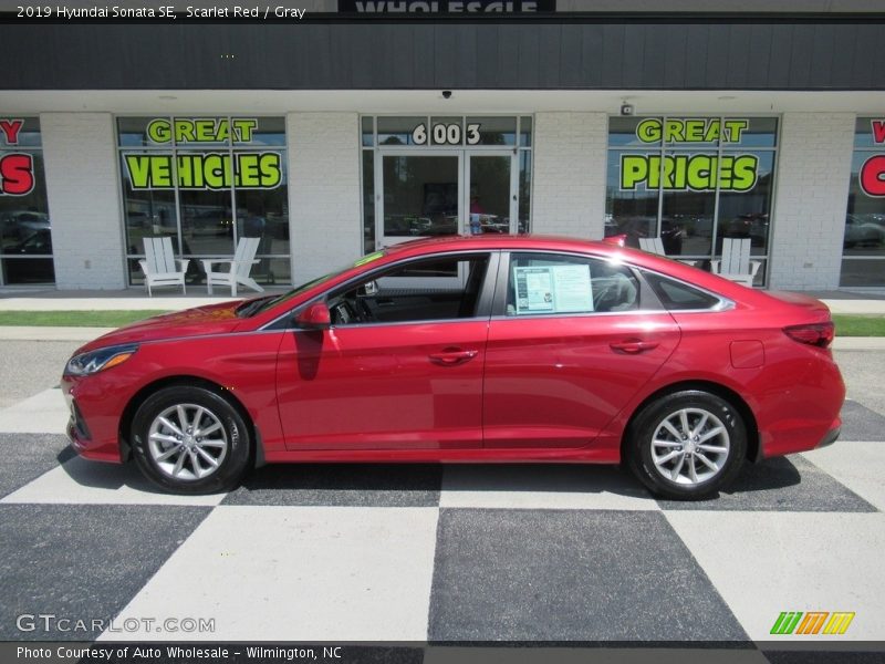 Scarlet Red / Gray 2019 Hyundai Sonata SE