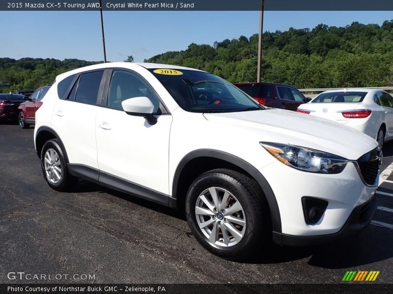 Crystal White Pearl Mica / Sand 2015 Mazda CX-5 Touring AWD
