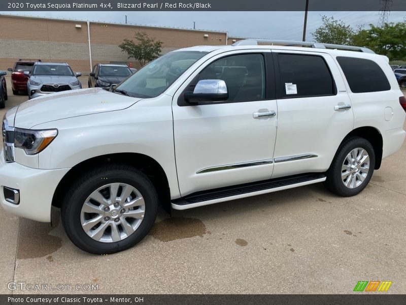 Blizzard Pearl / Red Rock/Black 2020 Toyota Sequoia Platinum 4x4