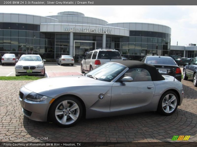 Silver Grey Metallic / Dream Red 2006 BMW Z4 3.0i Roadster