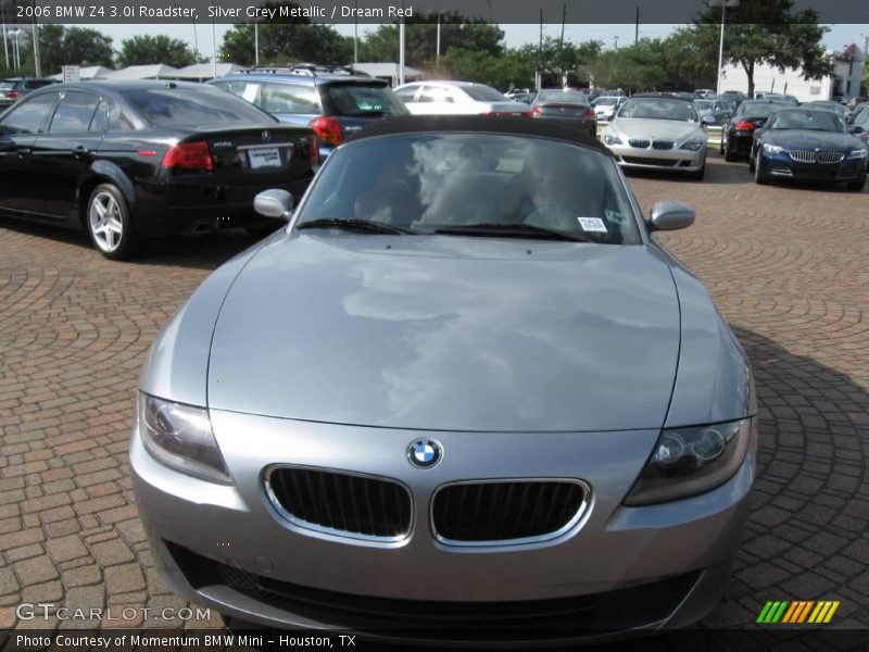 Silver Grey Metallic / Dream Red 2006 BMW Z4 3.0i Roadster