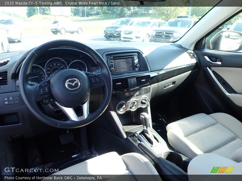 Crystal White Pearl Mica / Sand 2015 Mazda CX-5 Touring AWD