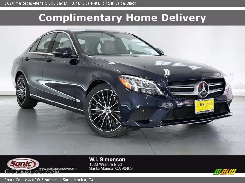 Lunar Blue Metallic / Silk Beige/Black 2020 Mercedes-Benz C 300 Sedan