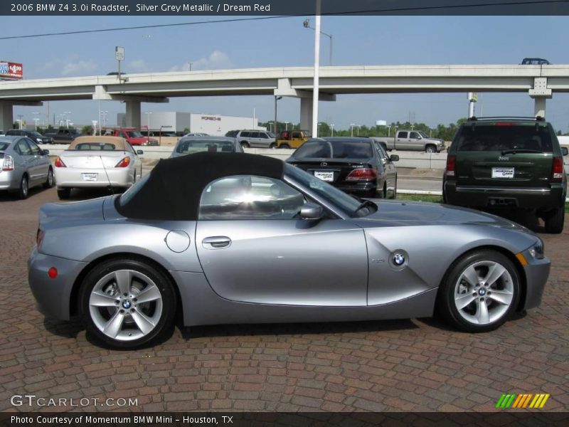 Silver Grey Metallic / Dream Red 2006 BMW Z4 3.0i Roadster