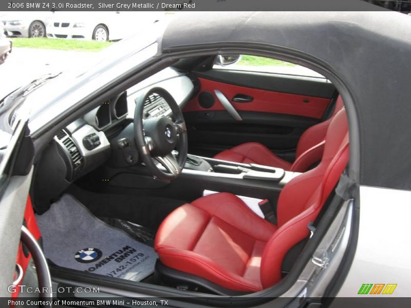 Silver Grey Metallic / Dream Red 2006 BMW Z4 3.0i Roadster