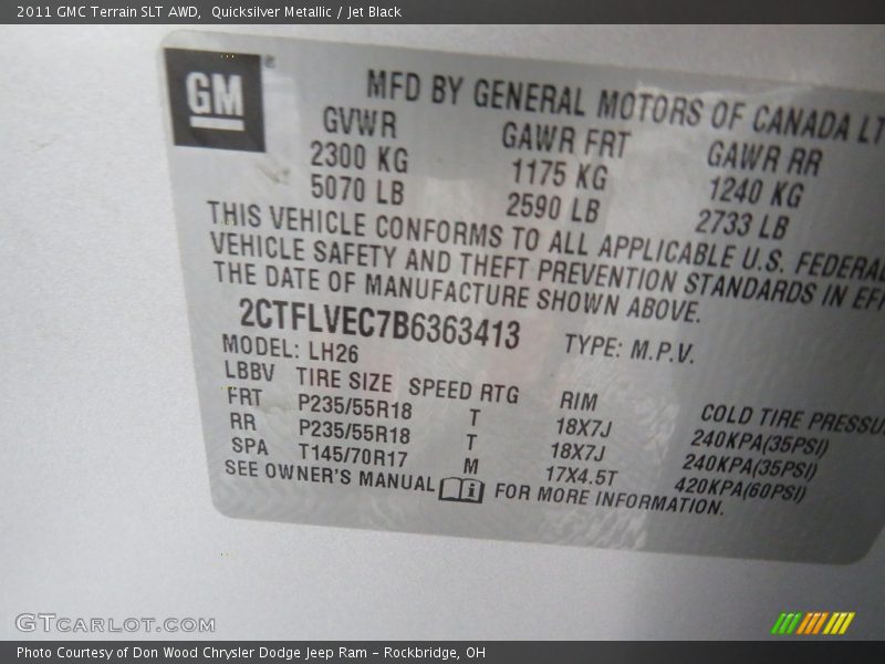 Quicksilver Metallic / Jet Black 2011 GMC Terrain SLT AWD