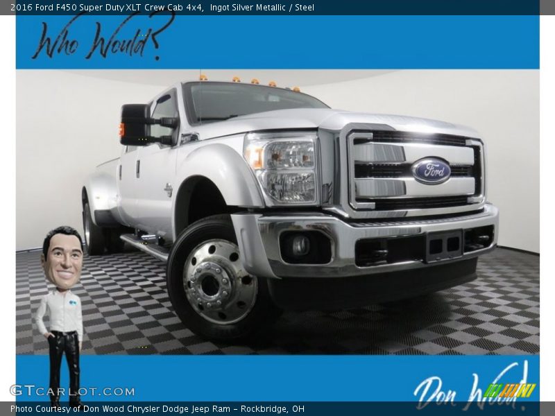 Ingot Silver Metallic / Steel 2016 Ford F450 Super Duty XLT Crew Cab 4x4