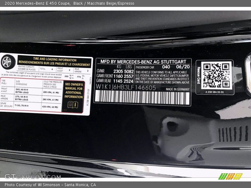 Black / Macchiato Beige/Espresso 2020 Mercedes-Benz E 450 Coupe