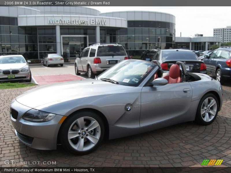 Silver Grey Metallic / Dream Red 2006 BMW Z4 3.0i Roadster
