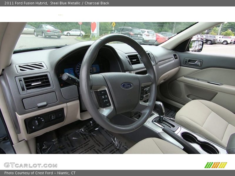 Steel Blue Metallic / Charcoal Black 2011 Ford Fusion Hybrid