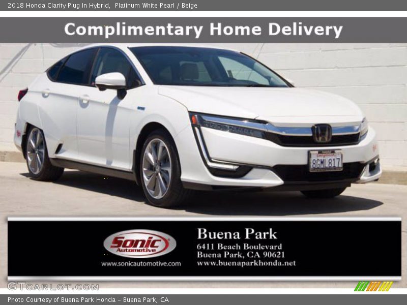 Platinum White Pearl / Beige 2018 Honda Clarity Plug In Hybrid